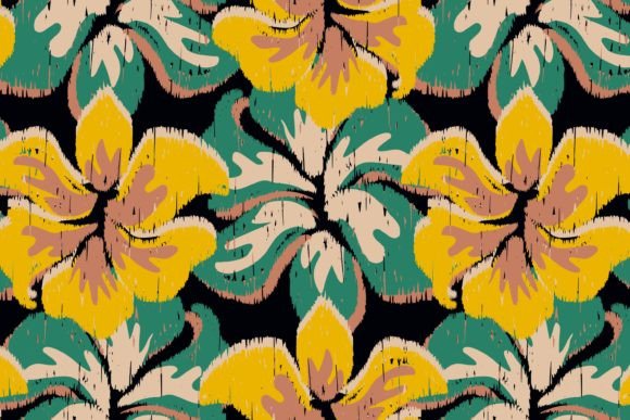 Abstract Floral Ikat Seamless Pattern Review
