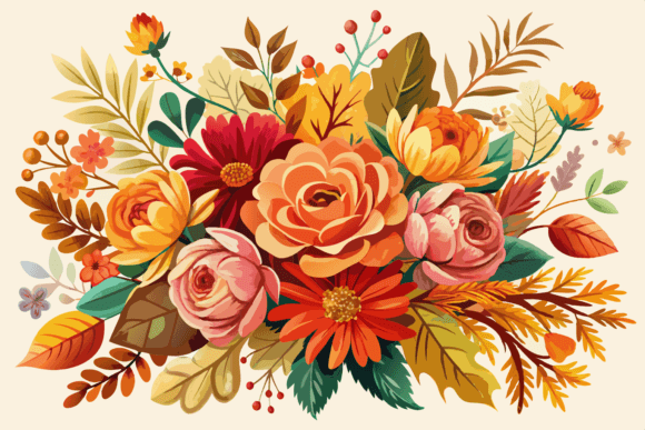 Autumn Flower Bouquet Watercolor Clipart Review