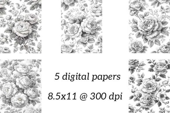 Black and White Floral Digital Paper Review