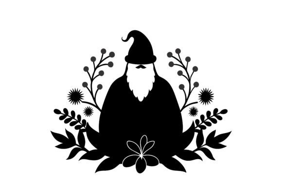 Christmas Floral Santa Black Silhouette Review