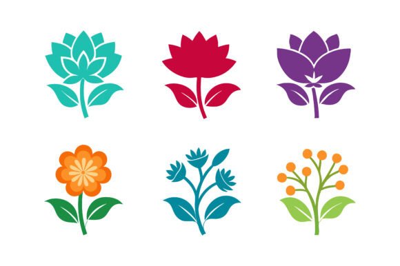 Floral Icons Silhouette Vector Bundle Review