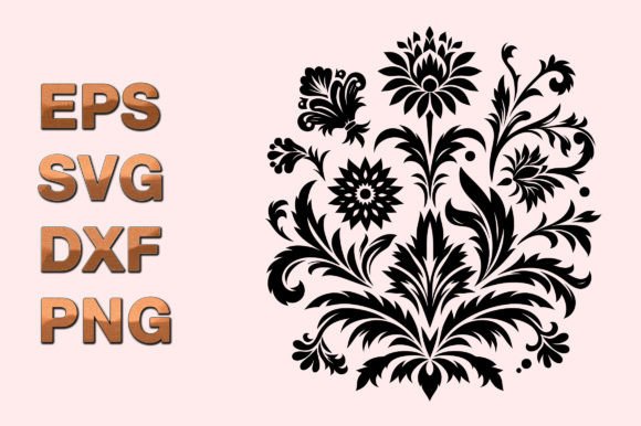Flower Design Element Silhouette Pattern Review