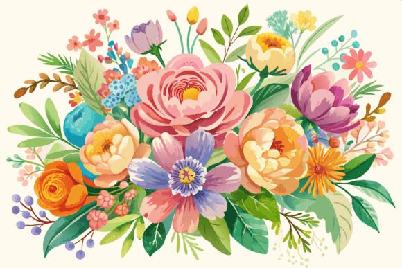 Spring Flower Bouquet Watercolor Clipart Review