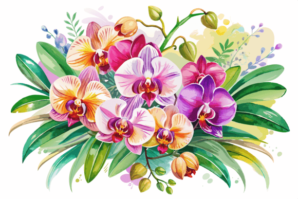 Watercolor Orchid Flower Arrangement Review